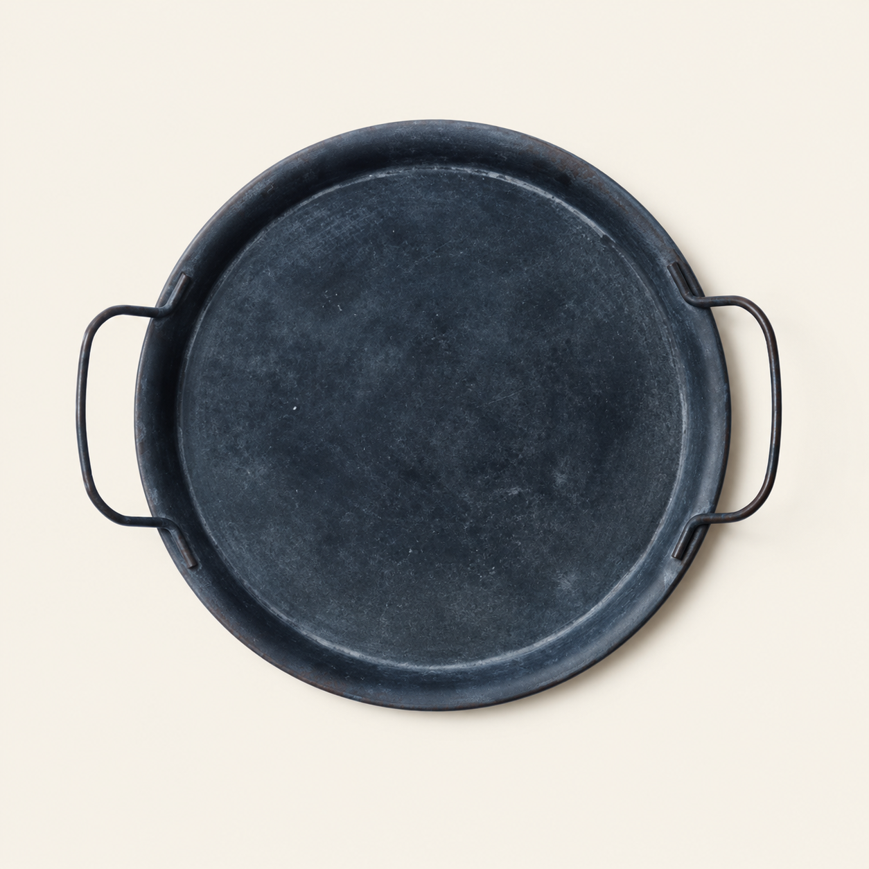 Vintage XL round metal tray