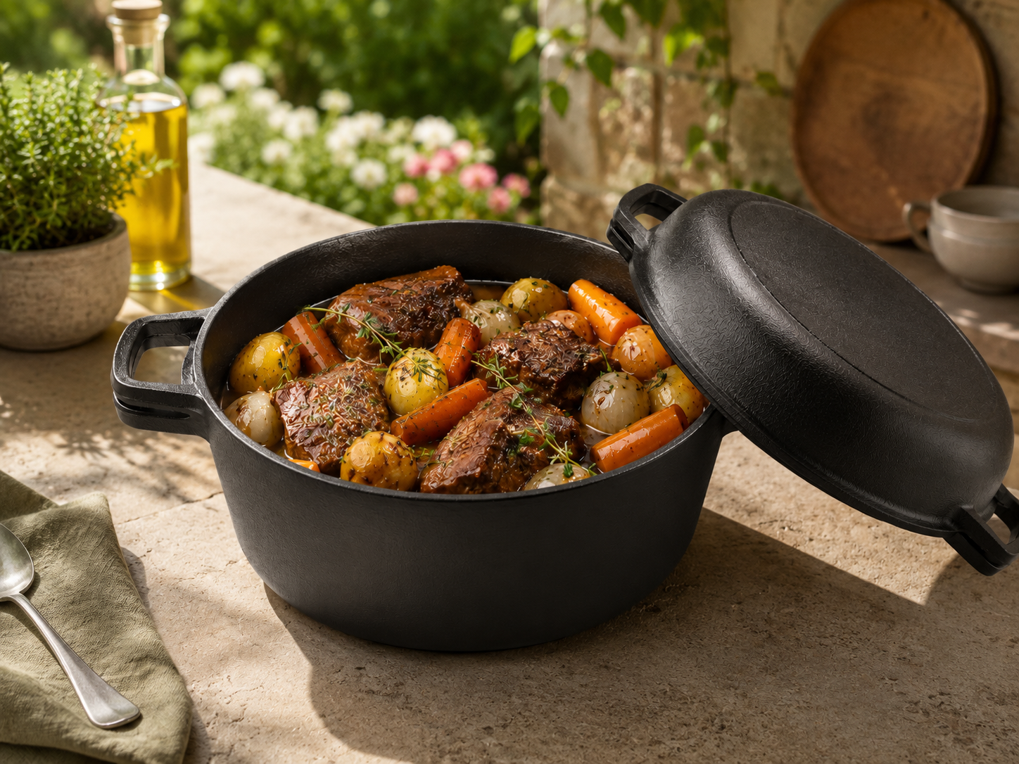 Cast iron casserole dish 3L