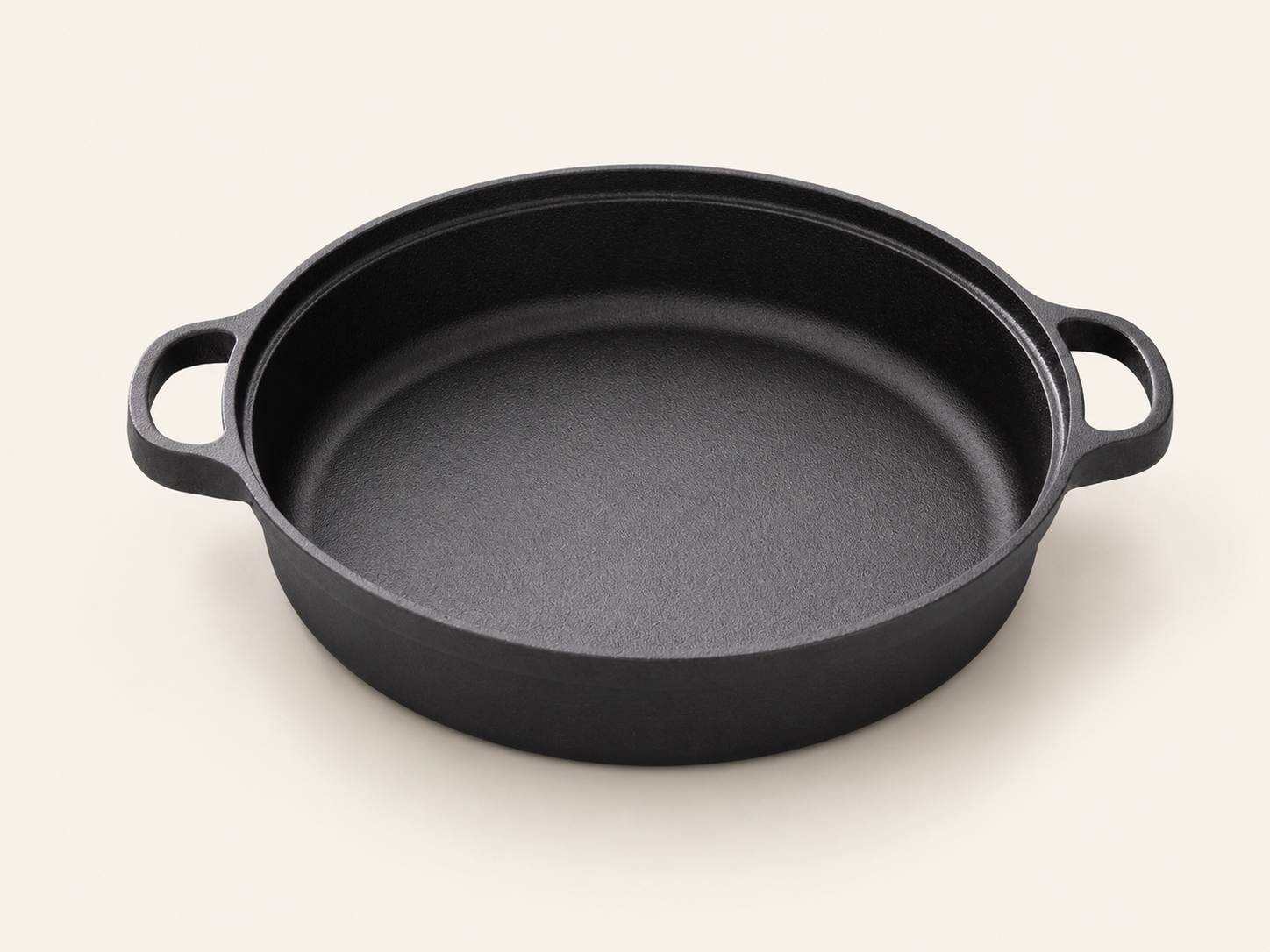 Heavy cast iron sauté pan